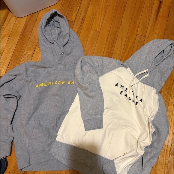 American Eagle Outfitters Tops - Two American Eagle Outfitters Gray and Cream Hoodies